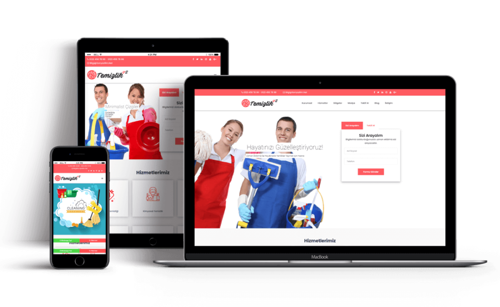 Temizlik ve İlaçlama Web Tasarım V3 